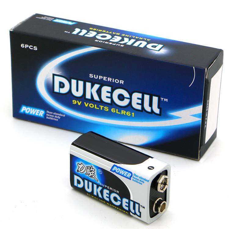 DUKECELL Factory Price Long Lasting Battery Life Super 9V 6LR61 Alkaline Battery - image 1